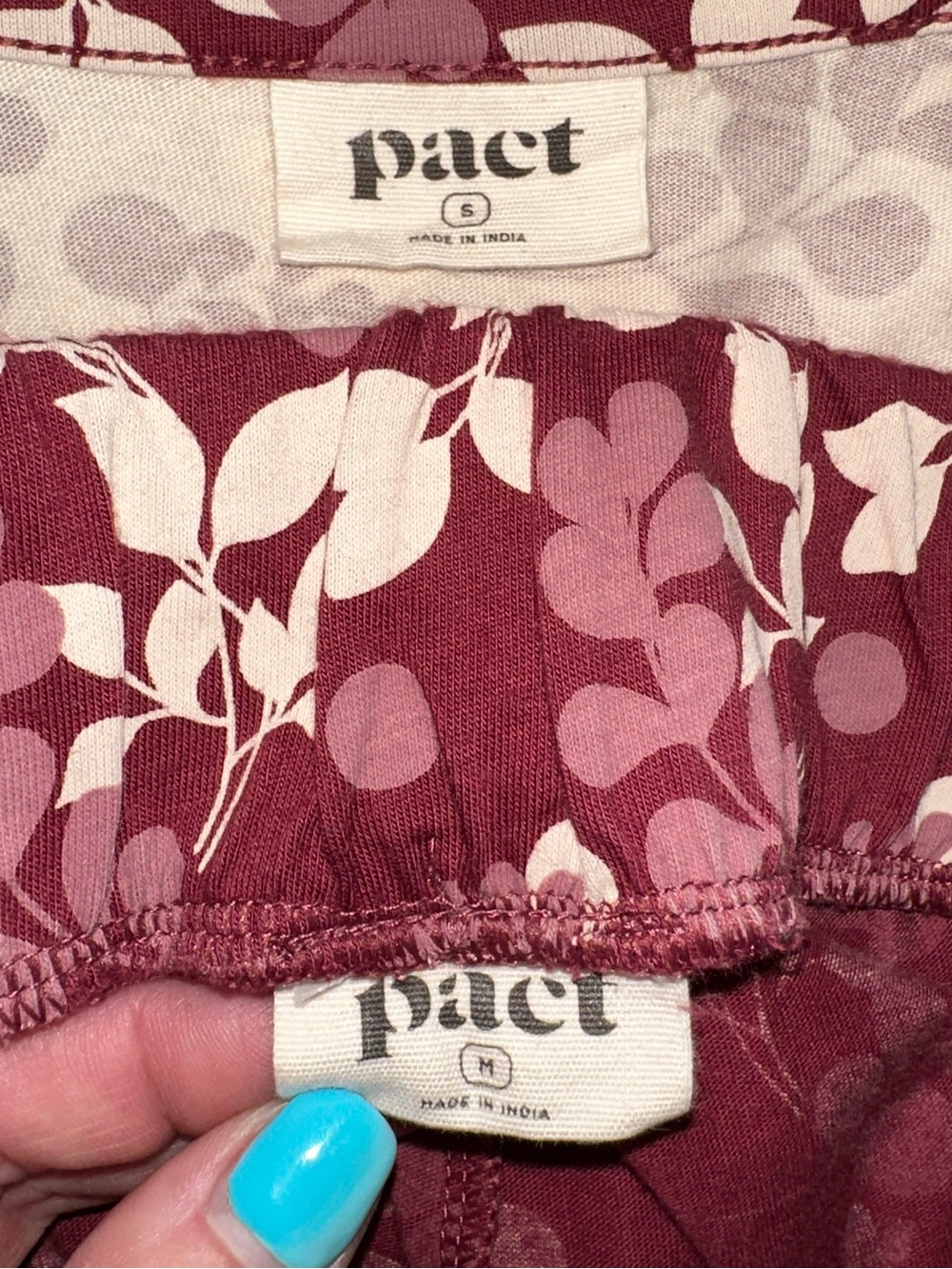 pact Staycation Organic Cotton Tank and Wide Leg Pants Sleep Set in Berry Sprigs - Picture 12 of 14